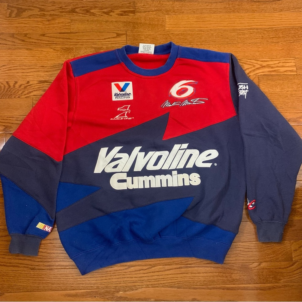 Vintage Sweatshirt Mark Martin Chase Nascar Roush Valvoline Racing Men’s Medium